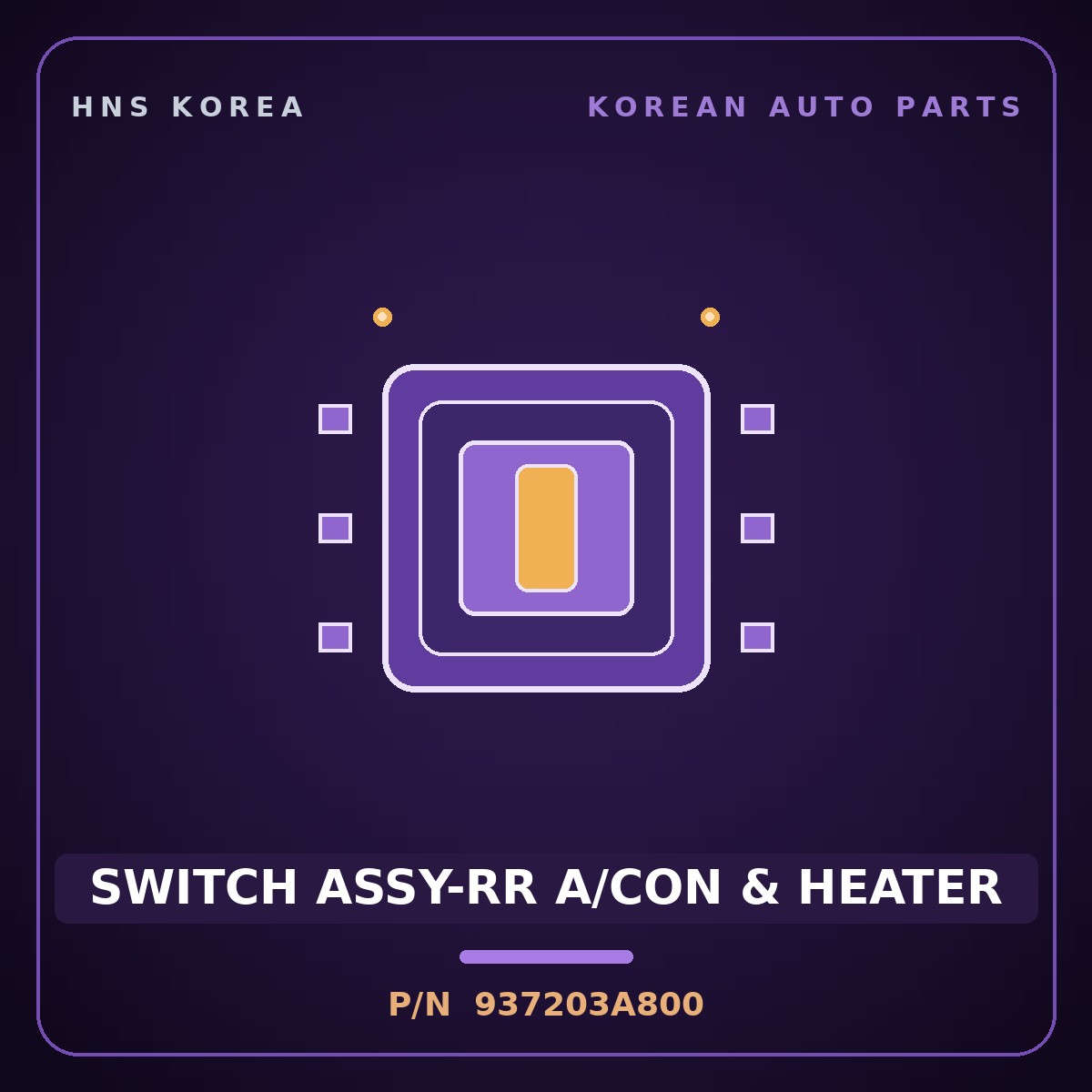 Genuine Mobis SWITCH ASSY-RR A/CON & HEATER 937203A800 for Trajet 1999 HNS Parts Korea