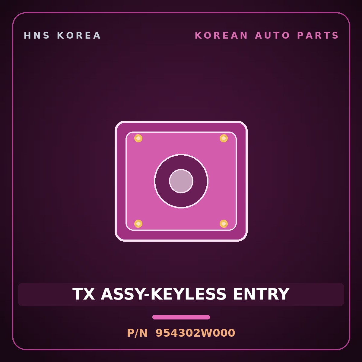 Genuine Mobis TX ASSY-KEYLESS ENTRY 954302W000 for Maxcruz 2012 HNS Parts Korea