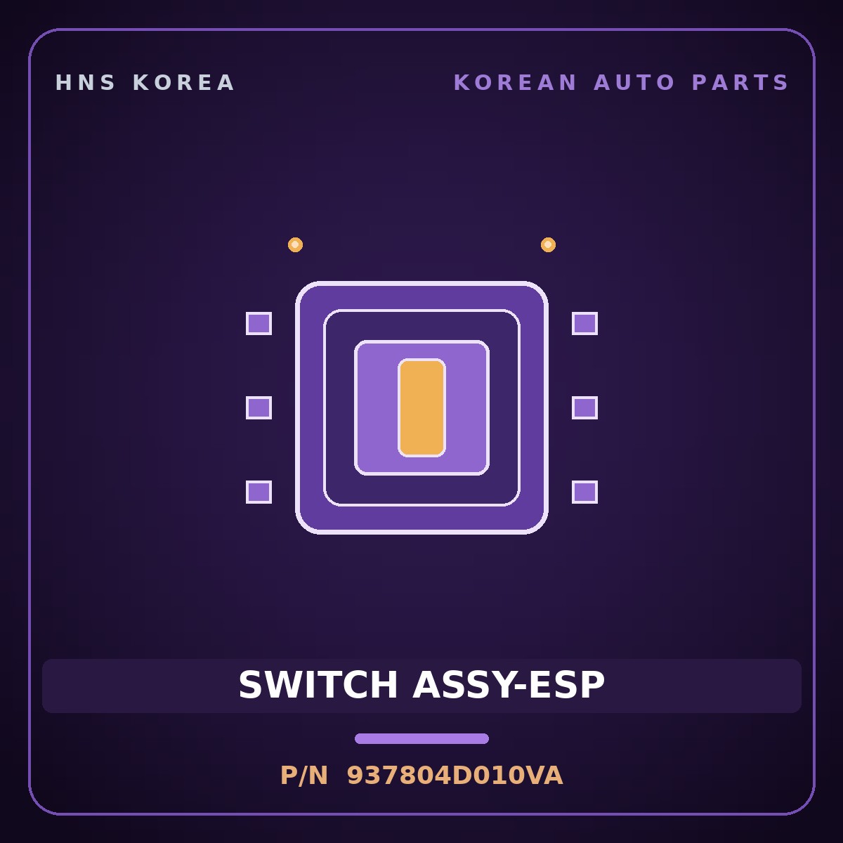 Genuine Mobis SWITCH ASSY-ESP 937804D010VA for Carnival 2005 HNS Parts Korea