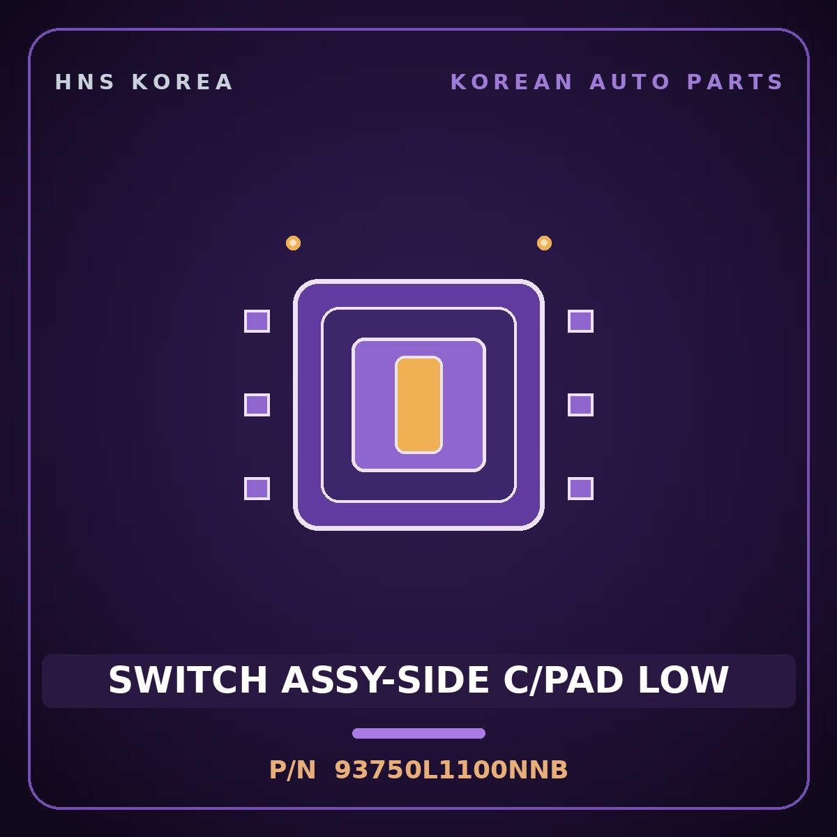 Genuine Mobis SWITCH ASSY-SIDE C/PAD LOW 93750L1100NNB for Sonata 2019 HNS Parts Korea