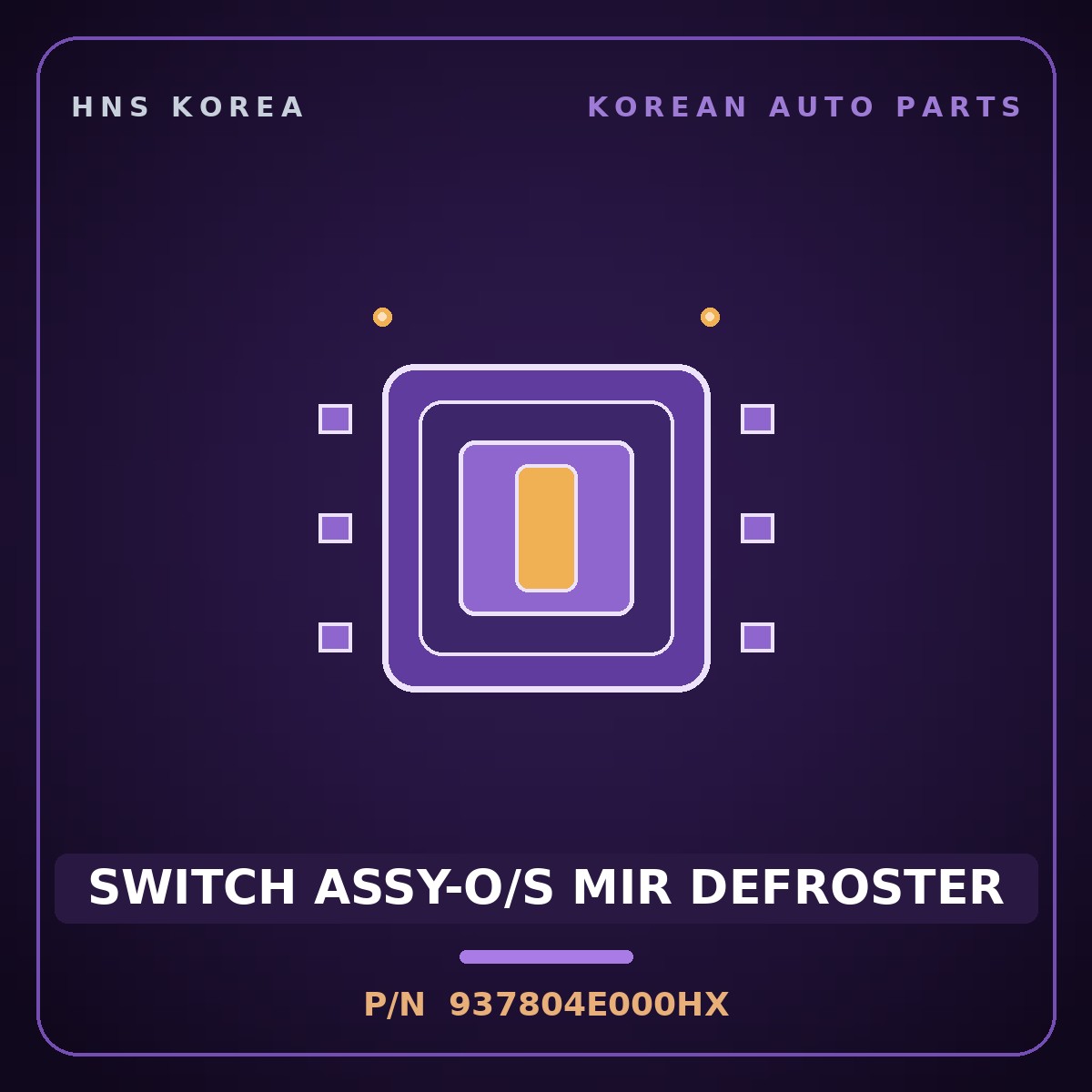 Genuine Mobis SWITCH ASSY-O/S MIR DEFROSTER 937804E000HX for Bongo 2004 HNS Parts Korea