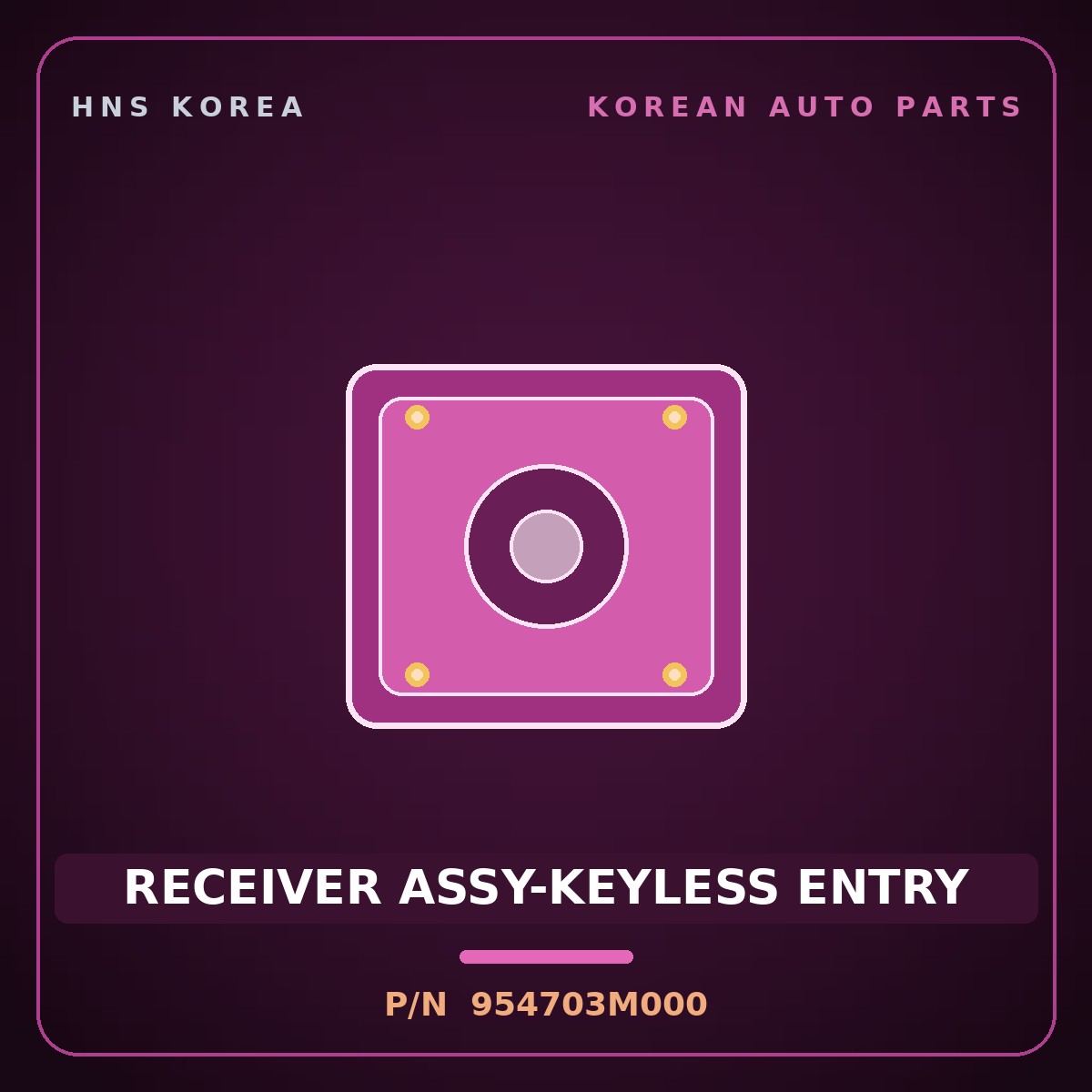 Genuine Mobis RECEIVER ASSY-KEYLESS ENTRY 954703M000 for Genesis 2007 HNS Parts Korea