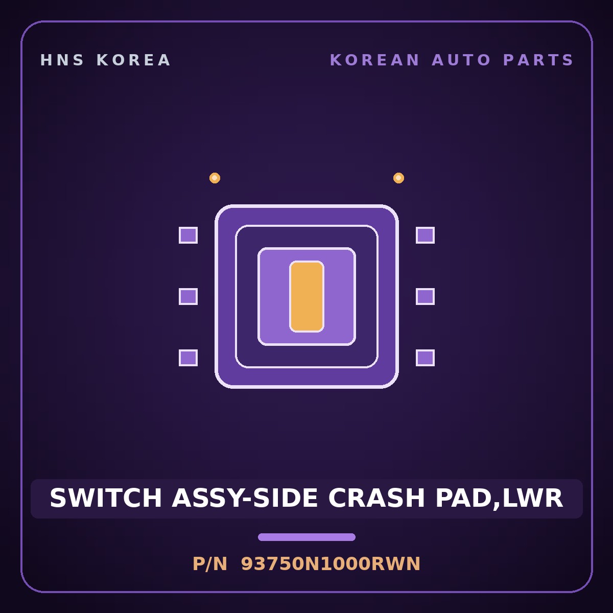 Genuine Mobis SWITCH ASSY-SIDE CRASH PAD,LWR 93750N1000RWN for Grandeur 2023 HNS Parts Korea