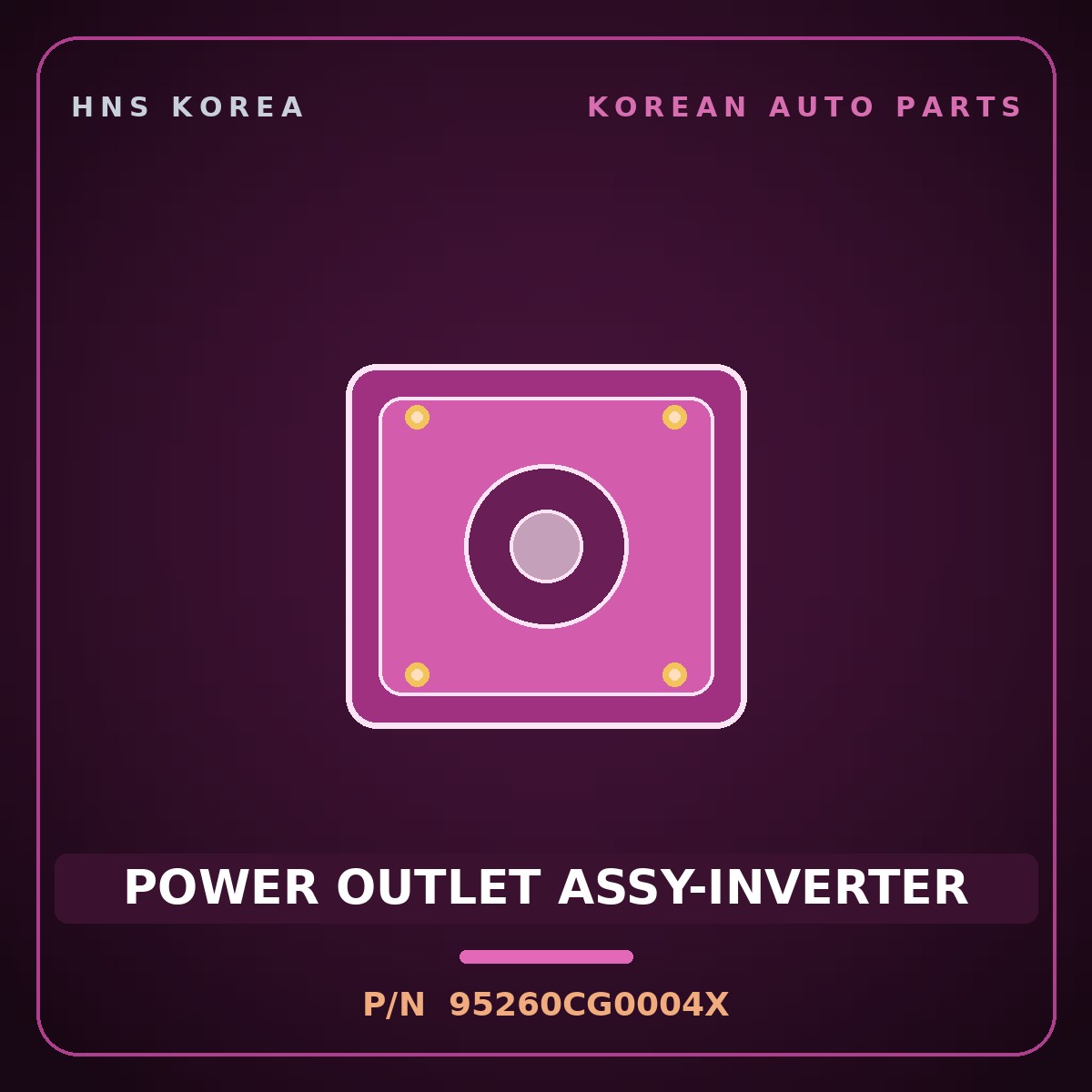 Genuine Mobis POWER OUTLET ASSY-INVERTER 95260CG0004X for Staria 2021 HNS Parts Korea