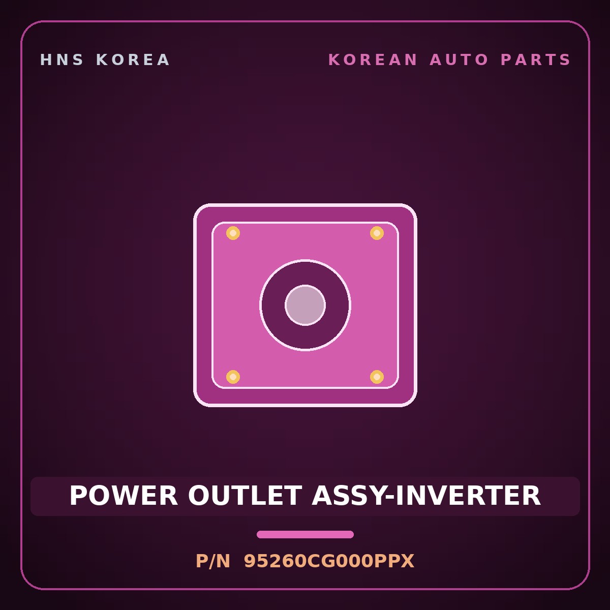 Genuine Mobis POWER OUTLET ASSY-INVERTER 95260CG000PPX for Staria 2021 HNS Parts Korea