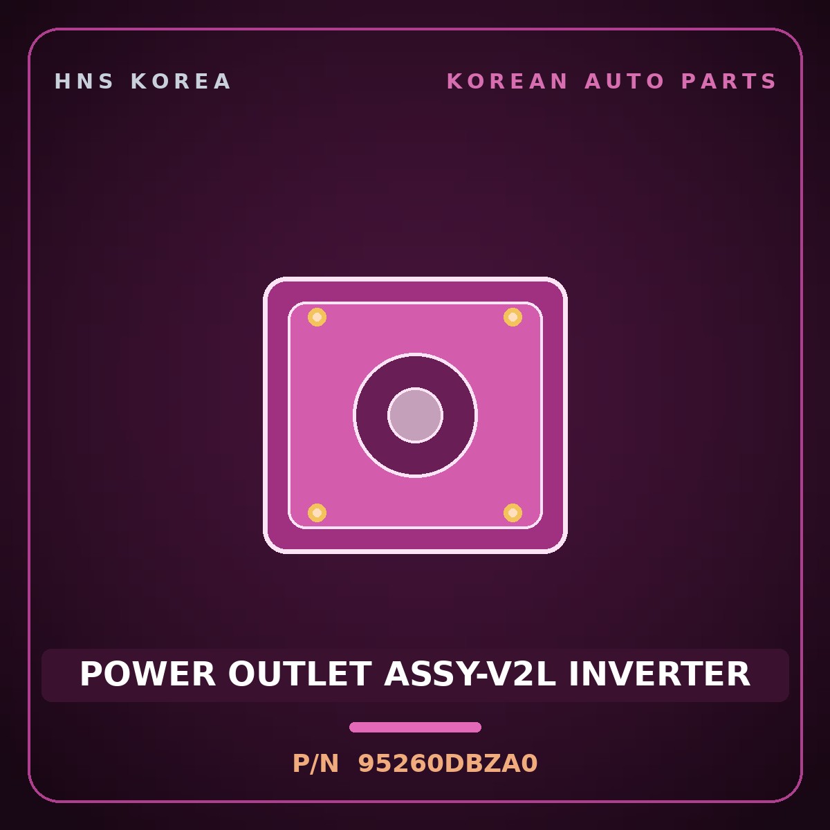 Genuine Mobis POWER OUTLET ASSY-V2L INVERTER 95260DBZA0 for Niro 2022 HNS Parts Korea