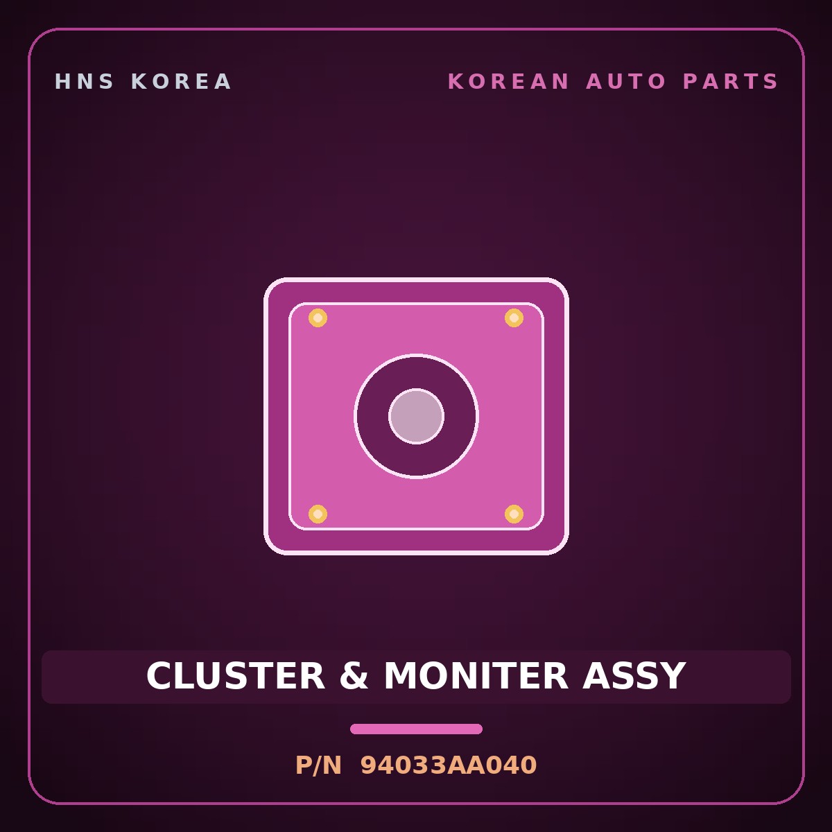Genuine Mobis CLUSTER & MONITER ASSY 94033AA040 for Elantra 2020 HNS Parts Korea