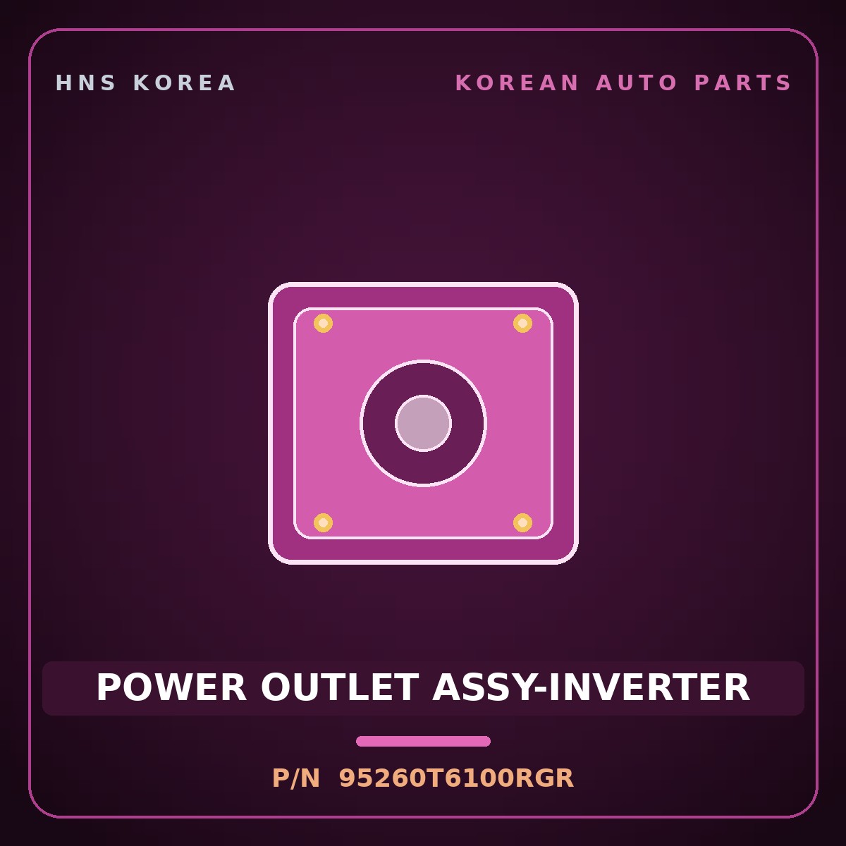 Genuine Mobis POWER OUTLET ASSY-INVERTER 95260T6100RGR for Genesis GV80 2024 HNS Parts Korea