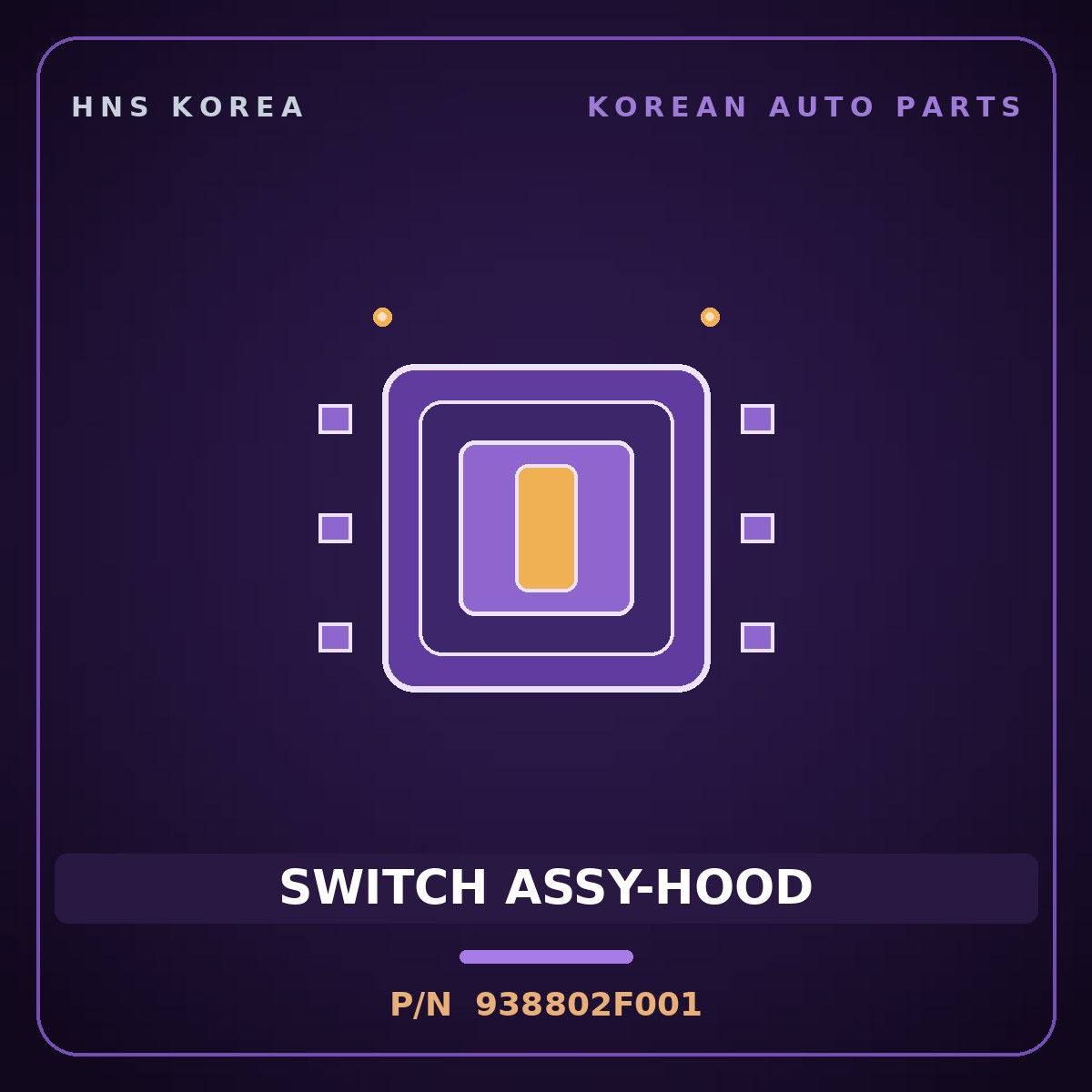 Genuine Mobis SWITCH ASSY-HOOD 938802F001 for Cerato 2003 HNS Parts Korea