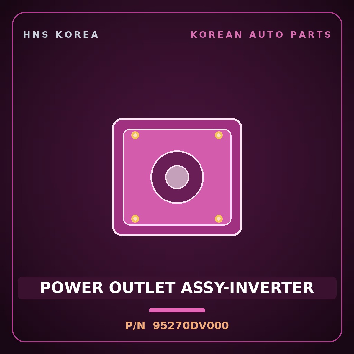 Genuine Mobis POWER OUTLET ASSY-INVERTER 95270DV000 for Tasman 2024 HNS Parts Korea