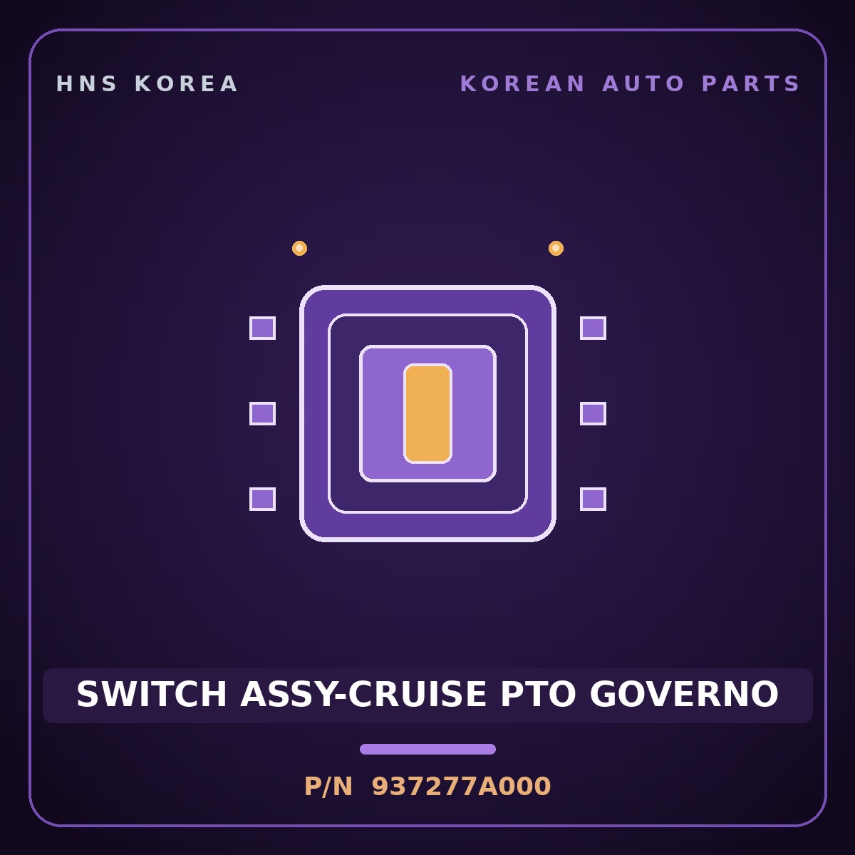 Genuine Mobis SWITCH ASSY-CRUISE PTO GOVERNO 937277A000 for 11-Ton Truck 1998 HNS Parts Korea
