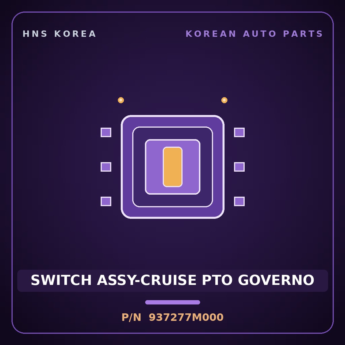 Genuine Mobis SWITCH ASSY-CRUISE PTO GOVERNO 937277M000 for Trago 2006 HNS Parts Korea