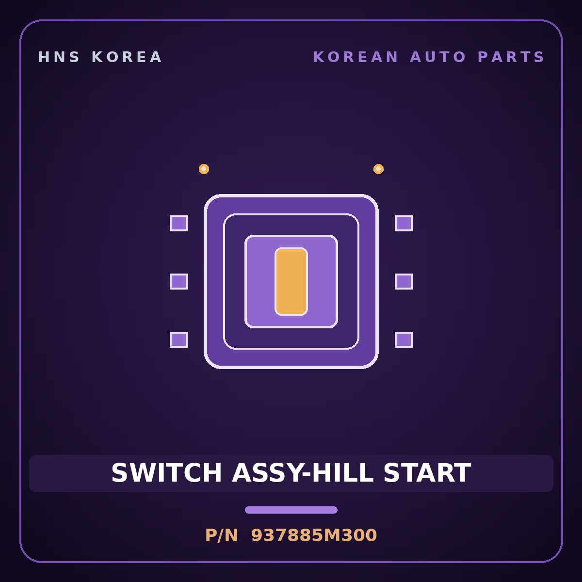 Genuine Mobis SWITCH ASSY-HILL START 937885M300 for Mighty 2015 HNS Parts Korea