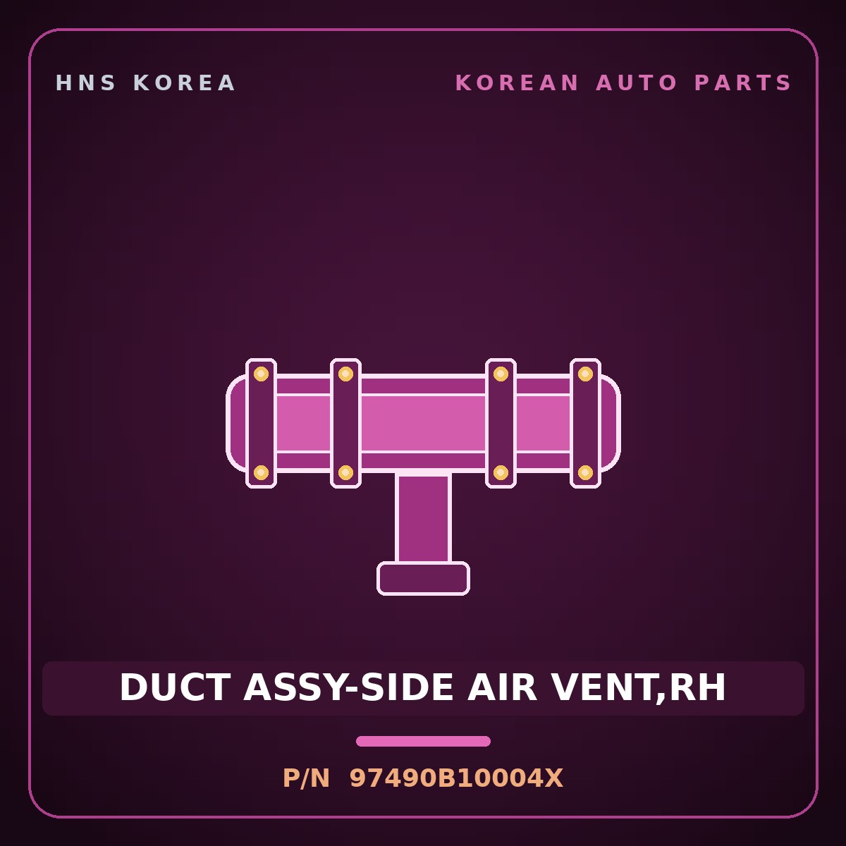 Genuine Mobis DUCT ASSY-SIDE AIR VENT,RH 97490B10004X for G80 2014 HNS Parts Korea