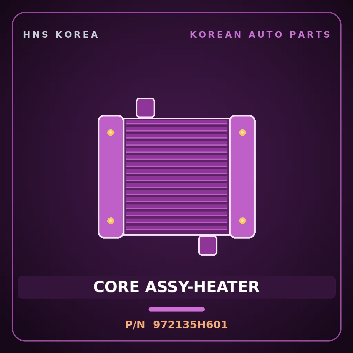 Genuine Mobis CORE ASSY-HEATER 972135H601 for Mighty 1998 HNS Parts Korea