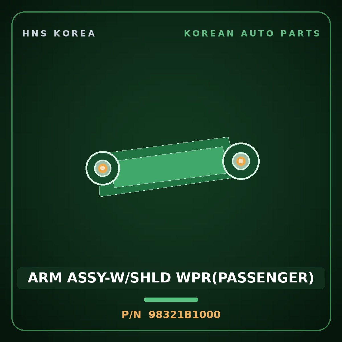 Genuine Mobis ARM ASSY-W/SHLD WPR(PASSENGER) 98321B1000 for G80 2014 HNS Parts Korea