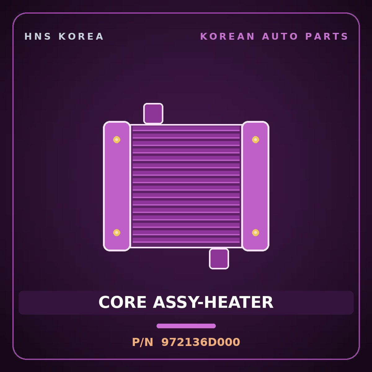 Genuine Mobis CORE ASSY-HEATER 972136D000 for Pavise 2019 HNS Parts Korea
