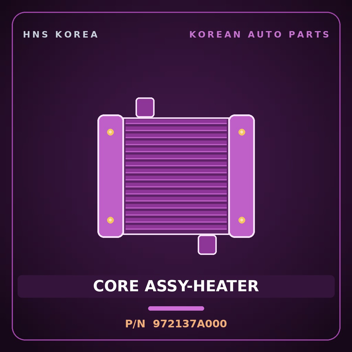 Genuine Mobis CORE ASSY-HEATER 972137A000 for 11-Ton Truck 1998 HNS Parts Korea