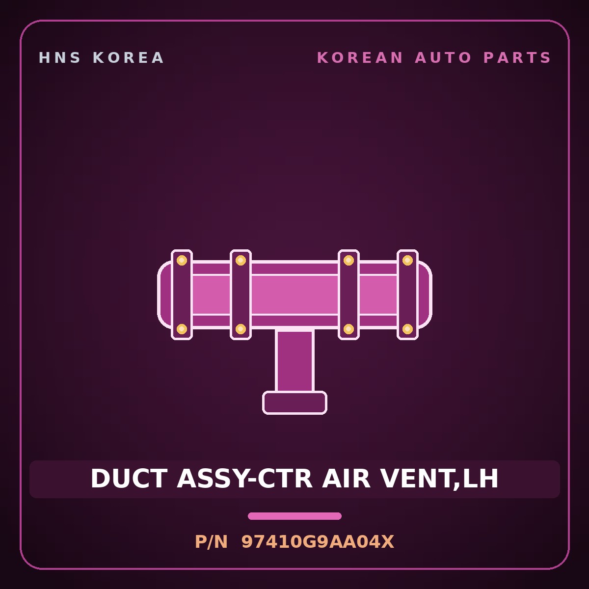 Genuine Mobis DUCT ASSY-CTR AIR VENT,LH 97410G9AA04X for G70 2023 HNS Parts Korea