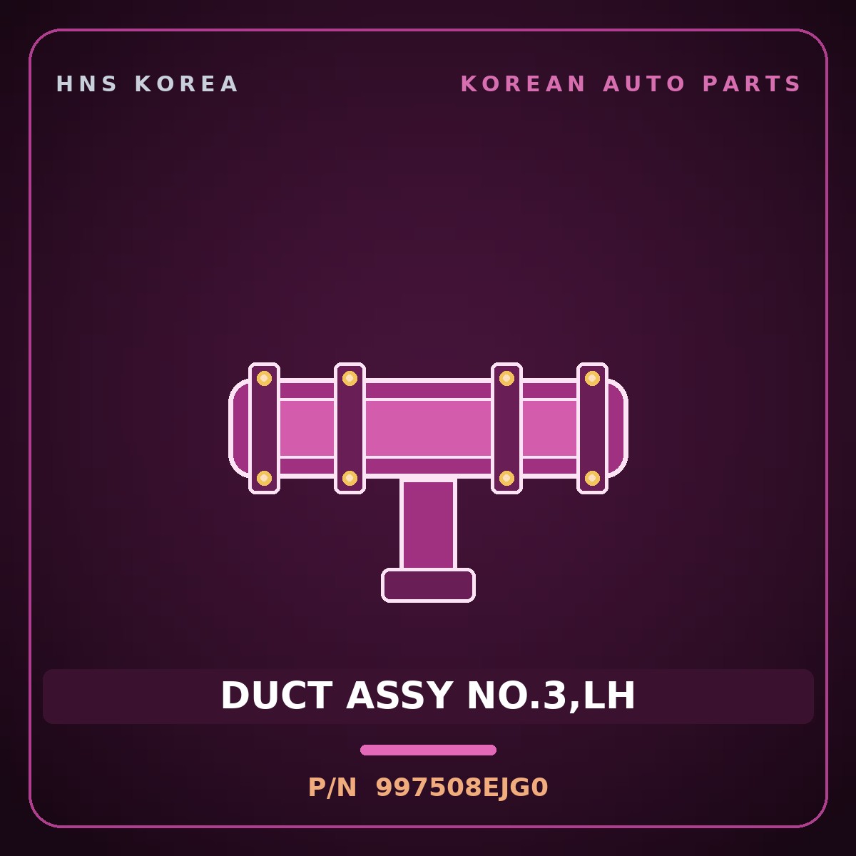 Genuine Mobis DUCT ASSY NO.3,LH 997508EJG0 for Universe 2019 HNS Parts Korea