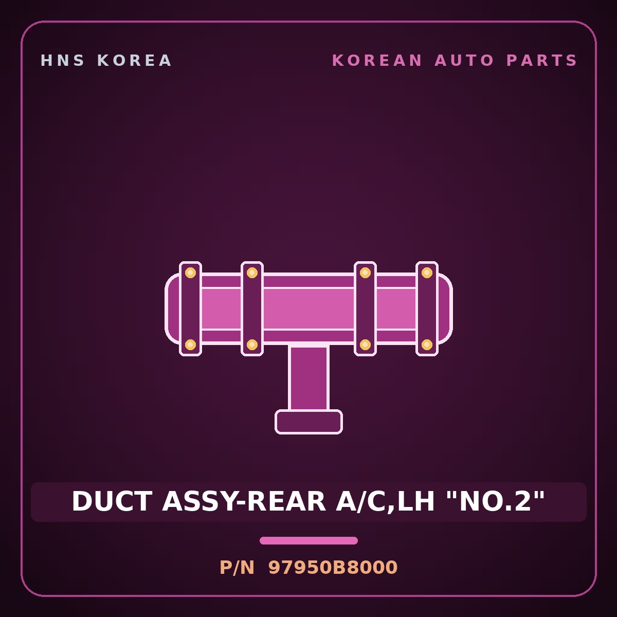 Genuine Mobis DUCT ASSY-REAR A/C,LH "NO.2" 97950B8000 for Maxcruz 2013 HNS Parts Korea