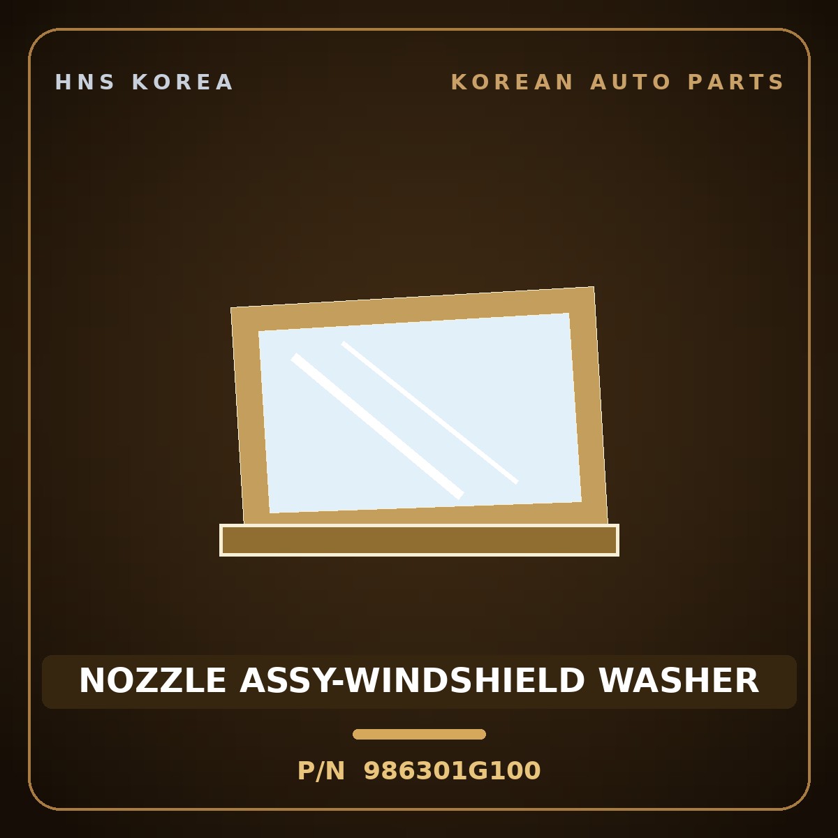 Genuine Mobis NOZZLE ASSY-WINDSHIELD WASHER 986301G100 for Pride 2005 HNS Parts Korea