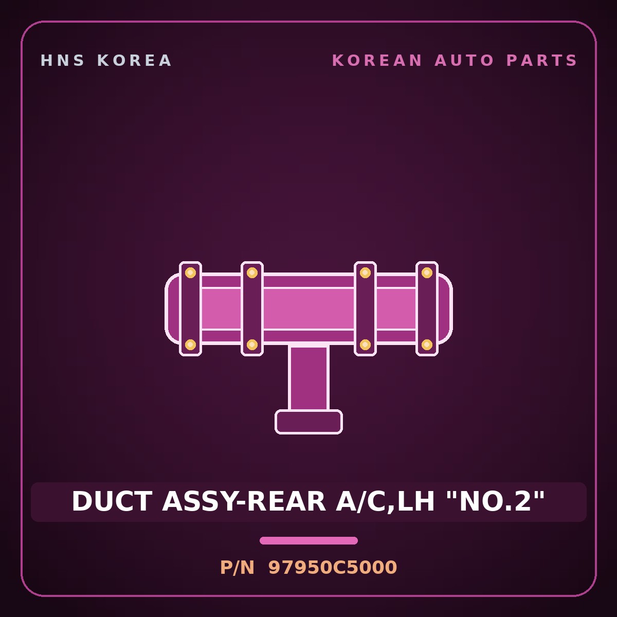 Genuine Mobis DUCT ASSY-REAR A/C,LH "NO.2" 97950C5000 for Sorento 2015 HNS Parts Korea