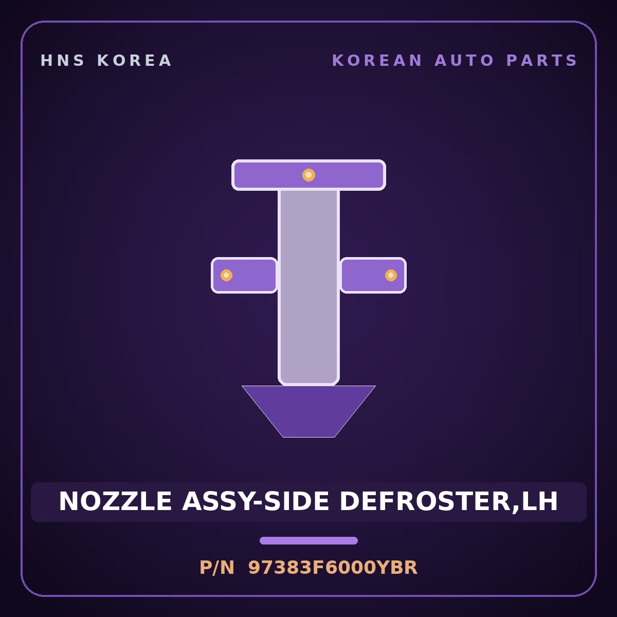 Genuine Mobis NOZZLE ASSY-SIDE DEFROSTER,LH 97383F6000YBR for K7 2017 HNS Parts Korea