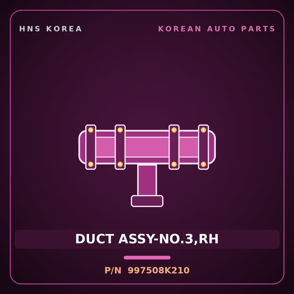 Genuine Mobis DUCT ASSY-NO.3,RH 997508K210 for Aero City 2008 HNS Parts Korea
