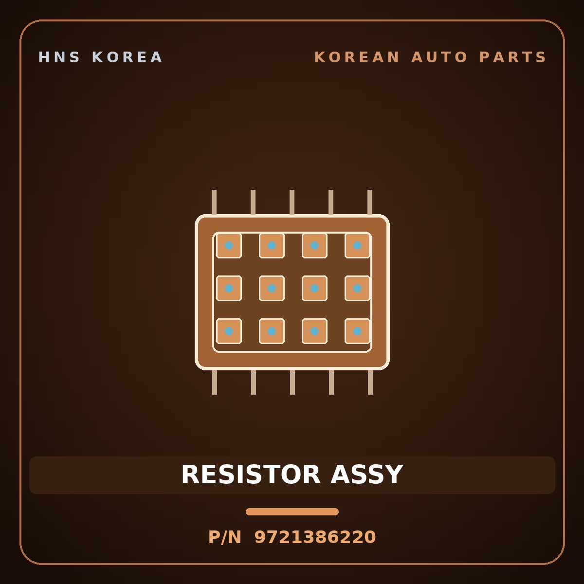 Genuine Mobis RESISTOR ASSY 9721386220 for Aero City 1995 HNS Parts Korea