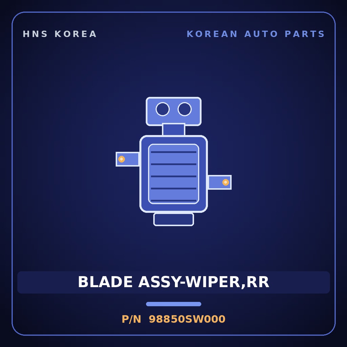 Genuine Mobis BLADE ASSY-WIPER,RR 98850SW000 for PV5 2026 HNS Parts Korea