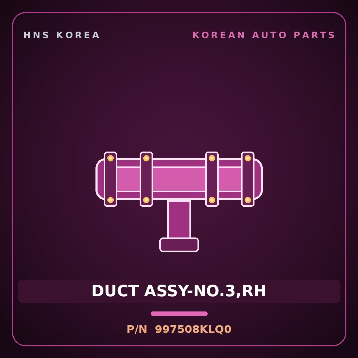 Genuine Mobis DUCT ASSY-NO.3,RH 997508KLQ0 for Aero City 2008 HNS Parts Korea