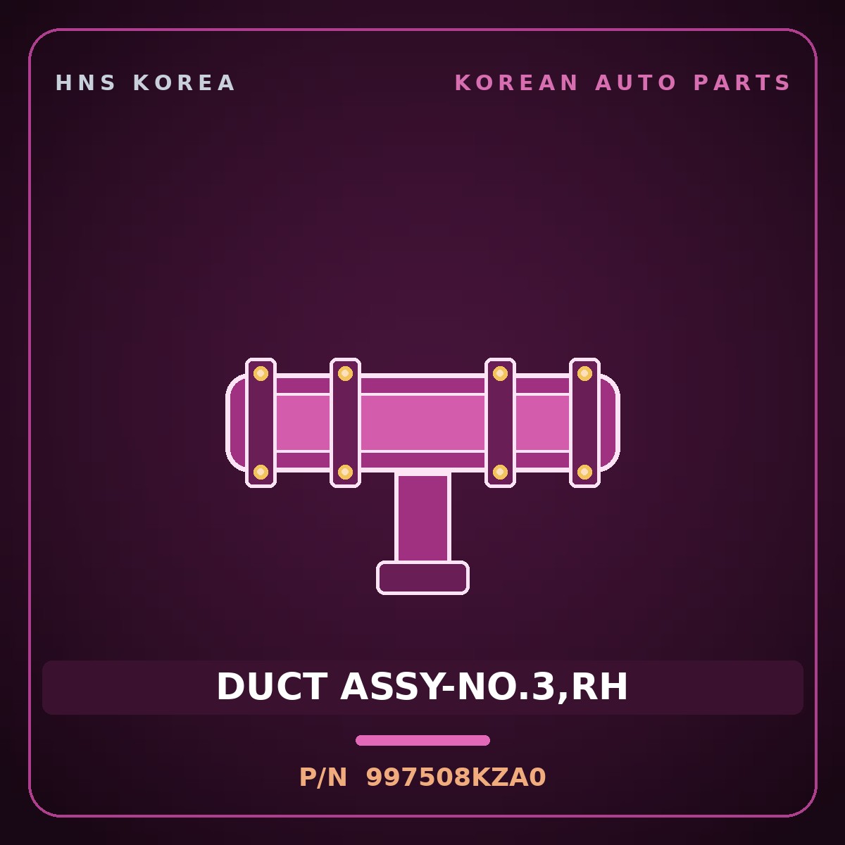 Genuine Mobis DUCT ASSY-NO.3,RH 997508KZA0 for Aero City 2008 HNS Parts Korea