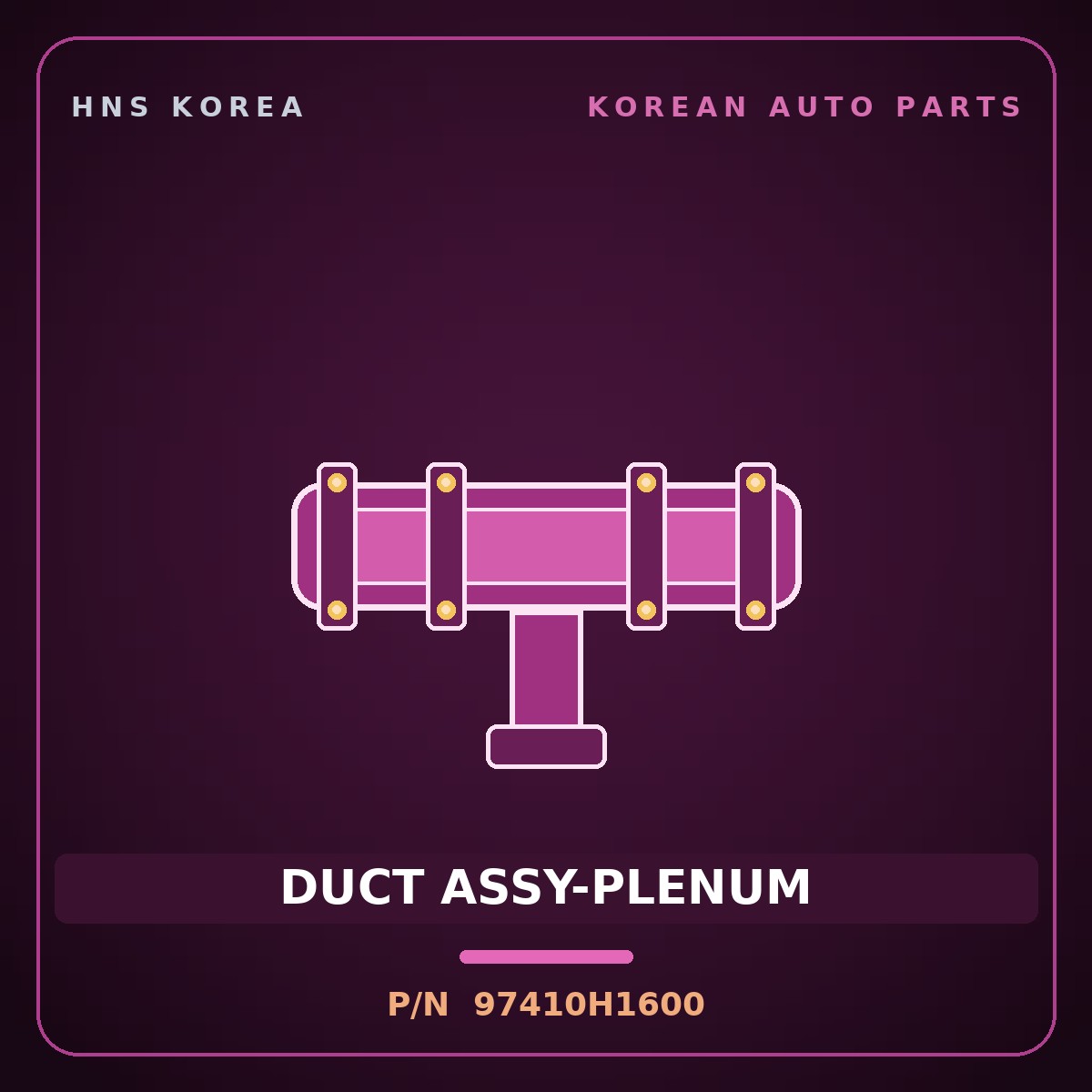 Genuine Mobis DUCT ASSY-PLENUM 97410H1600 for Terracan 2000 HNS Parts Korea