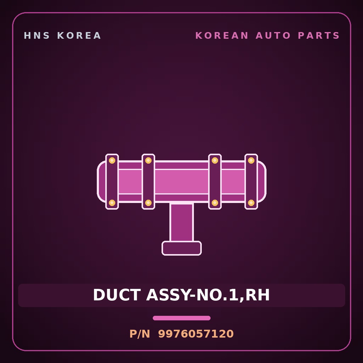 Genuine Mobis DUCT ASSY-NO.1,RH 9976057120 for Aerotown 2004 HNS Parts Korea