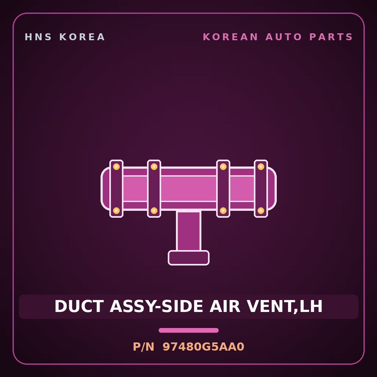 Genuine Mobis DUCT ASSY-SIDE AIR VENT,LH 97480G5AA0 for Niro 2019 HNS Parts Korea