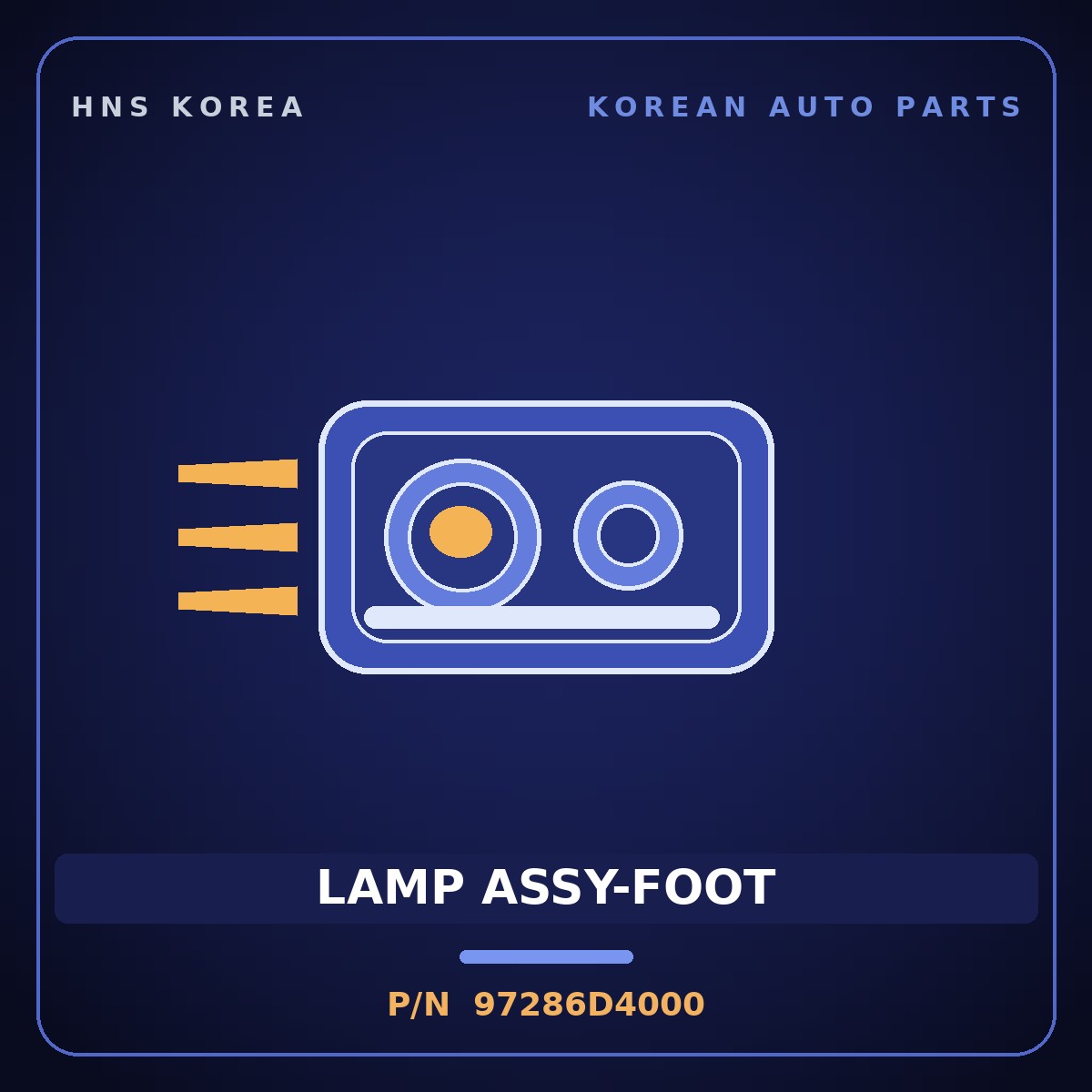 Genuine Mobis LAMP ASSY-FOOT 97286D4000 for K5 2018 HNS Parts Korea