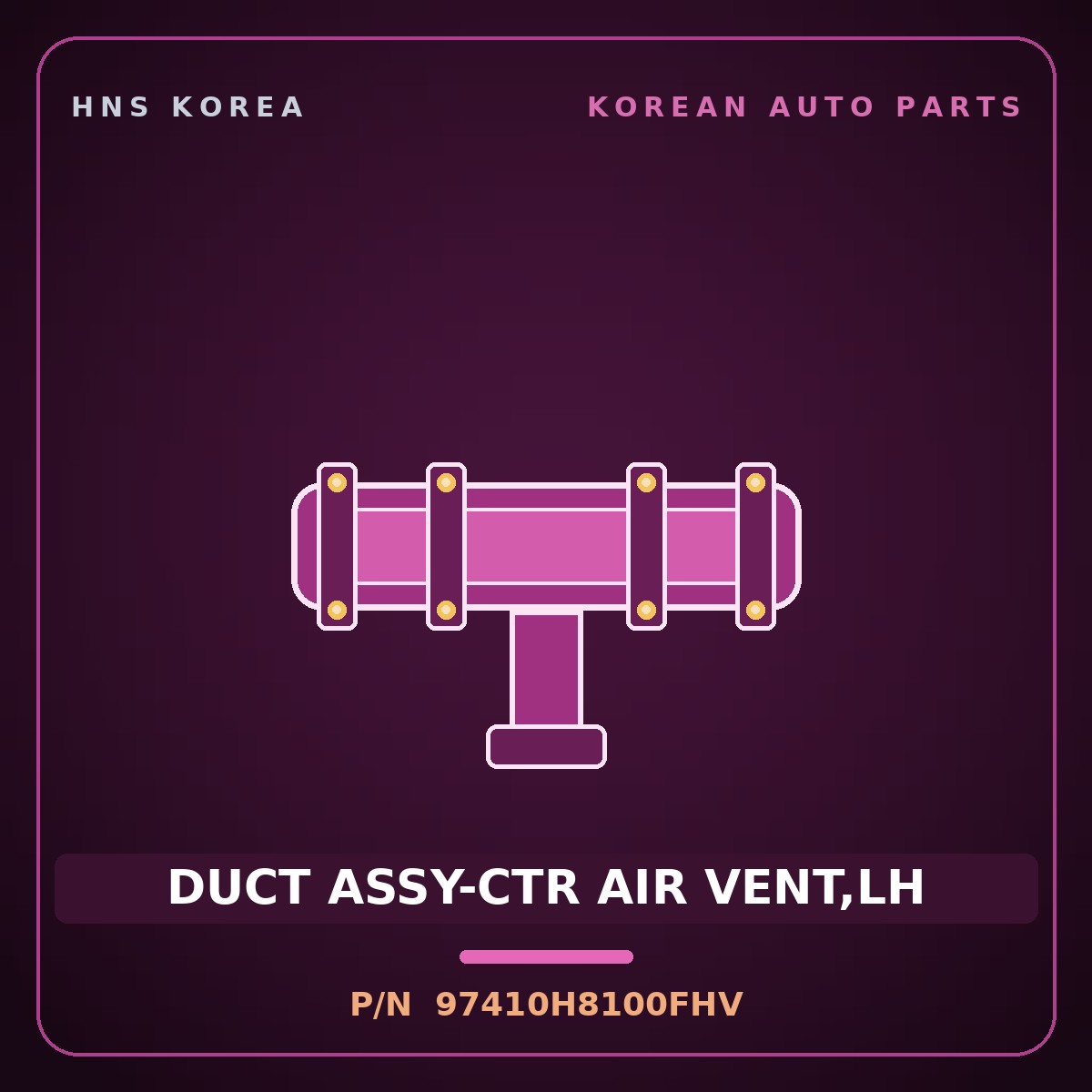 Genuine Mobis DUCT ASSY-CTR AIR VENT,LH 97410H8100FHV for Stonic 2017 HNS Parts Korea