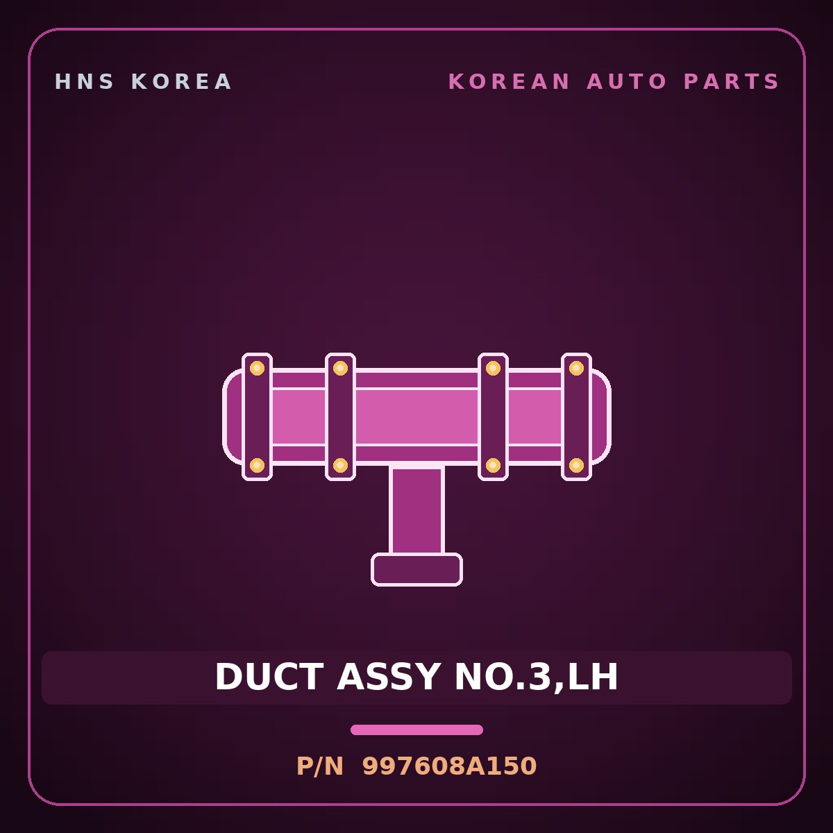 Genuine Mobis DUCT ASSY NO.3,LH 997608A150 for Aero Space 2000 HNS Parts Korea