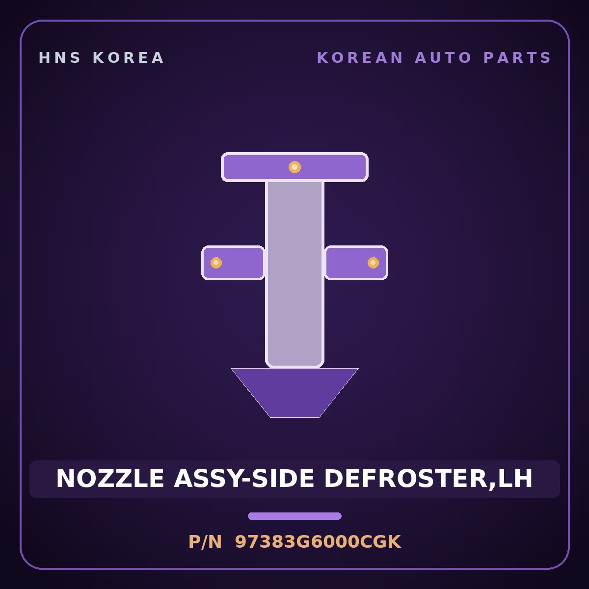 Genuine Mobis NOZZLE ASSY-SIDE DEFROSTER,LH 97383G6000CGK for Morning 2017 HNS Parts Korea