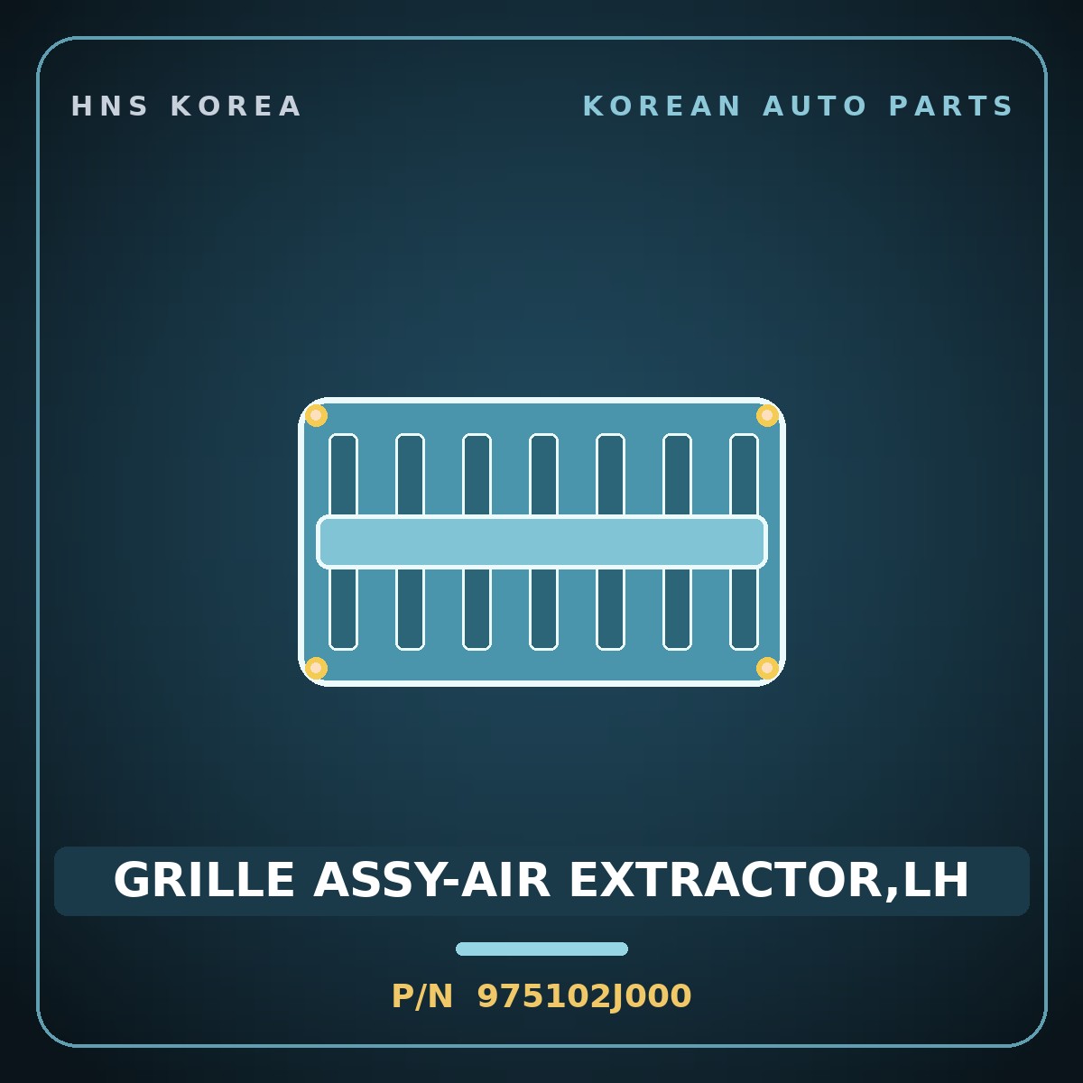 Genuine Mobis GRILLE ASSY-AIR EXTRACTOR,LH 975102J000 for Mohave 2007 HNS Parts Korea