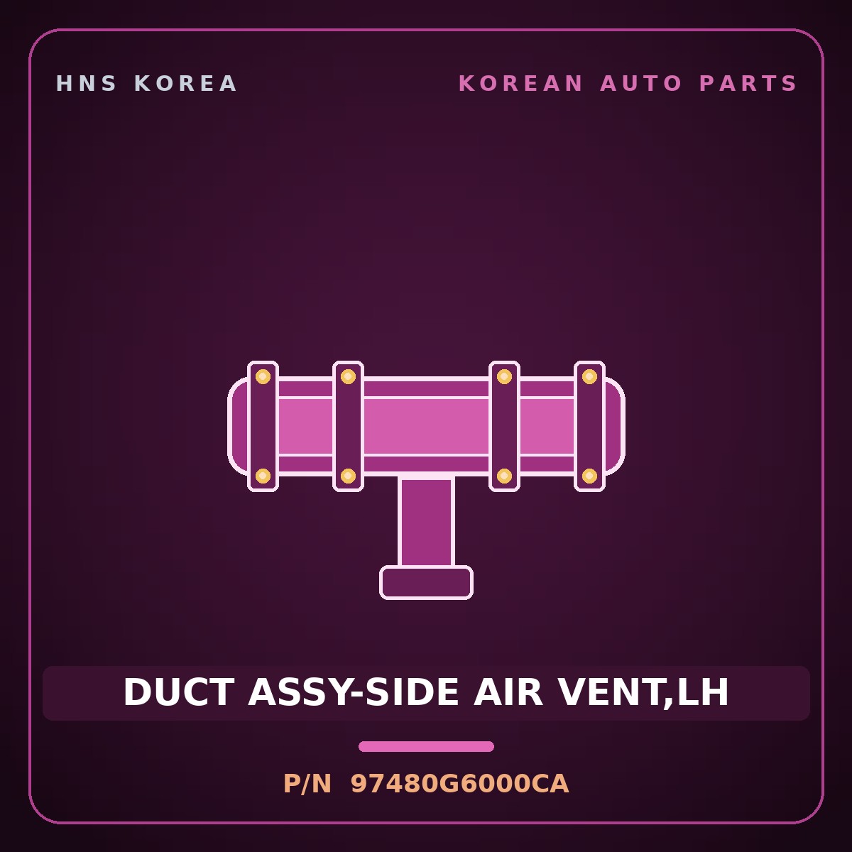 Genuine Mobis DUCT ASSY-SIDE AIR VENT,LH 97480G6000CA for Morning 2020 HNS Parts Korea