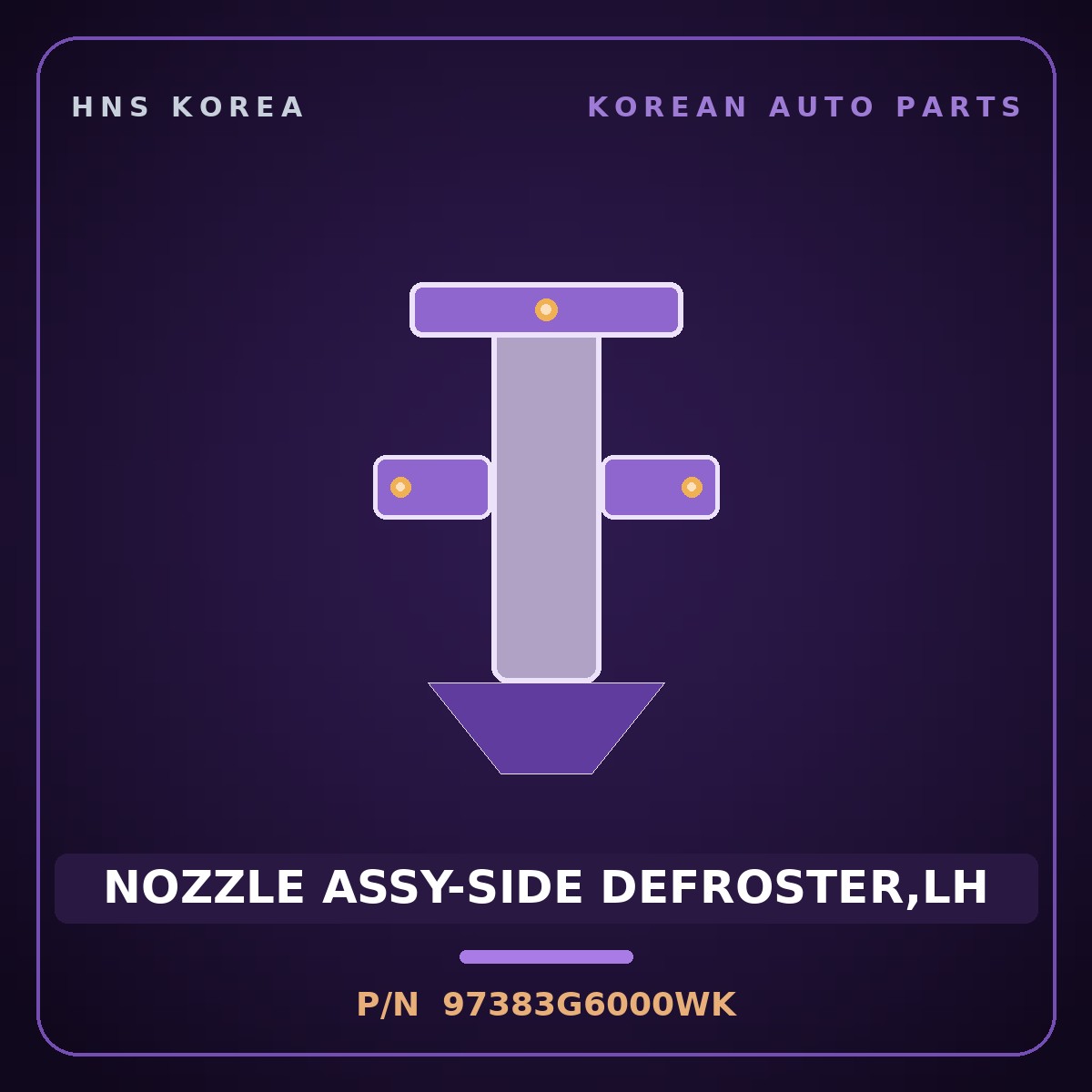 Genuine Mobis NOZZLE ASSY-SIDE DEFROSTER,LH 97383G6000WK for Morning 2017 HNS Parts Korea