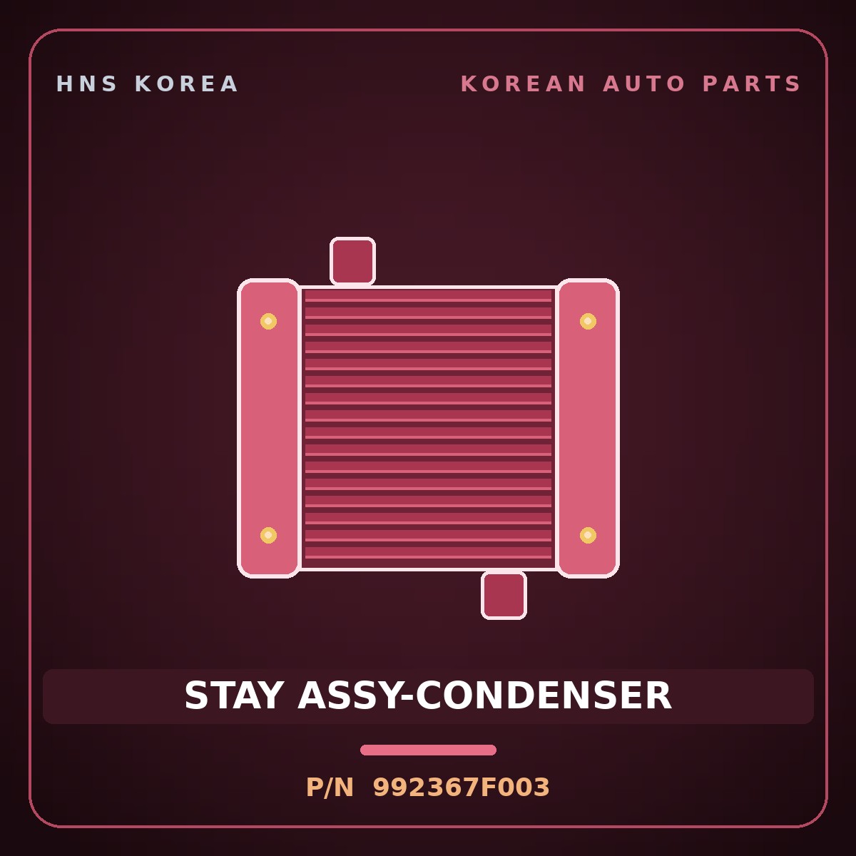 Genuine Mobis STAY ASSY-CONDENSER 992367F003 for 8-Ton Truck 2000 HNS Parts Korea