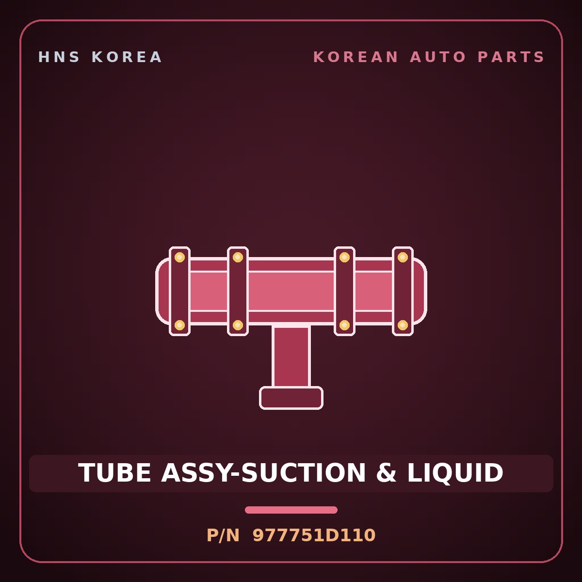 Genuine Mobis TUBE ASSY-SUCTION & LIQUID 977751D110 for Carens 2006 HNS Parts Korea