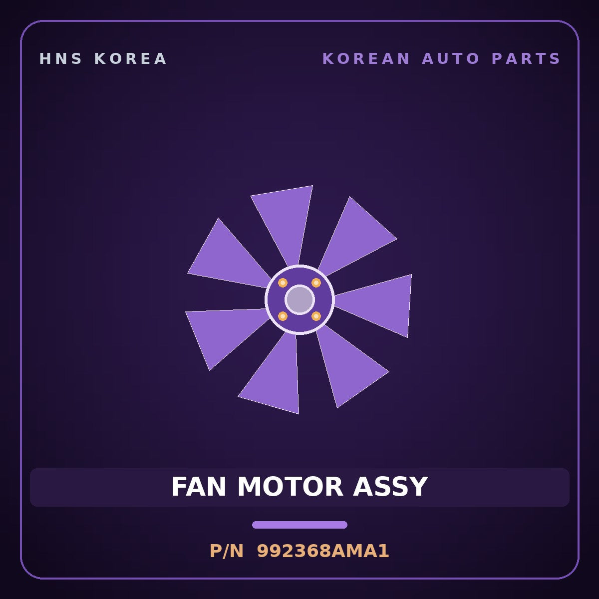 Genuine Mobis FAN MOTOR ASSY 992368AMA1 for Aerotown 2008 HNS Parts Korea