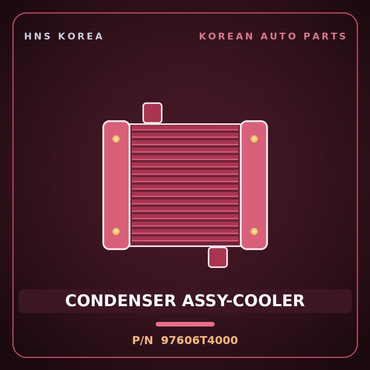 Genuine Mobis CONDENSER ASSY-COOLER 97606T4000 for G90 2022 HNS Parts Korea