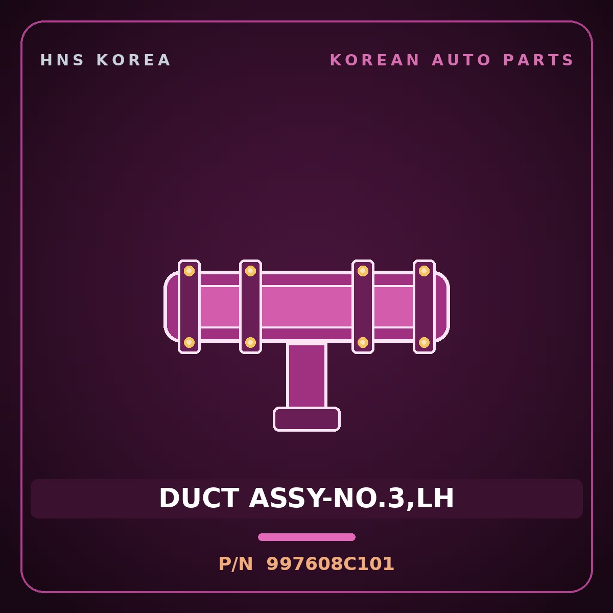 Genuine Mobis DUCT ASSY-NO.3,LH 997608C101 for Aero City 2000 HNS Parts Korea