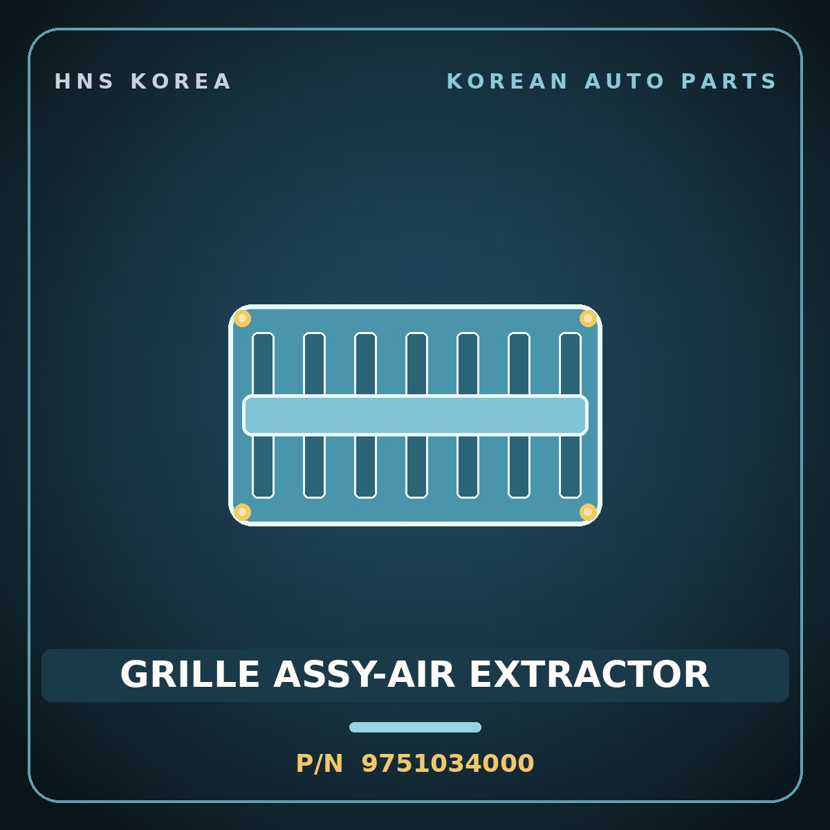 Genuine Mobis GRILLE ASSY-AIR EXTRACTOR 9751034000 for Sonata 1995 HNS Parts Korea
