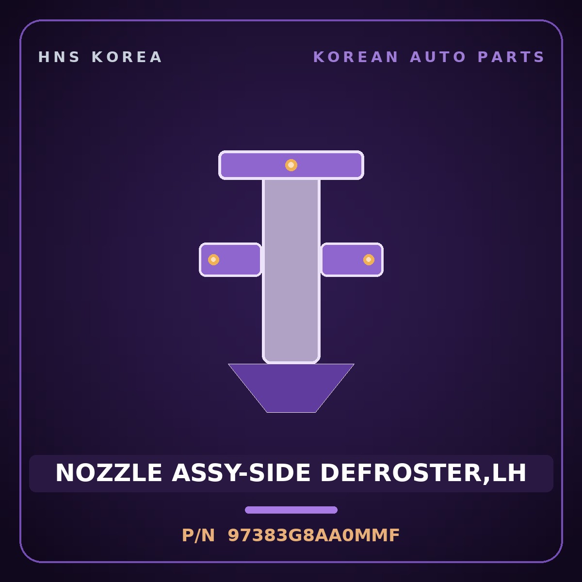 Genuine Mobis NOZZLE ASSY-SIDE DEFROSTER,LH 97383G8AA0MMF for Grandeur 2020 HNS Parts Korea